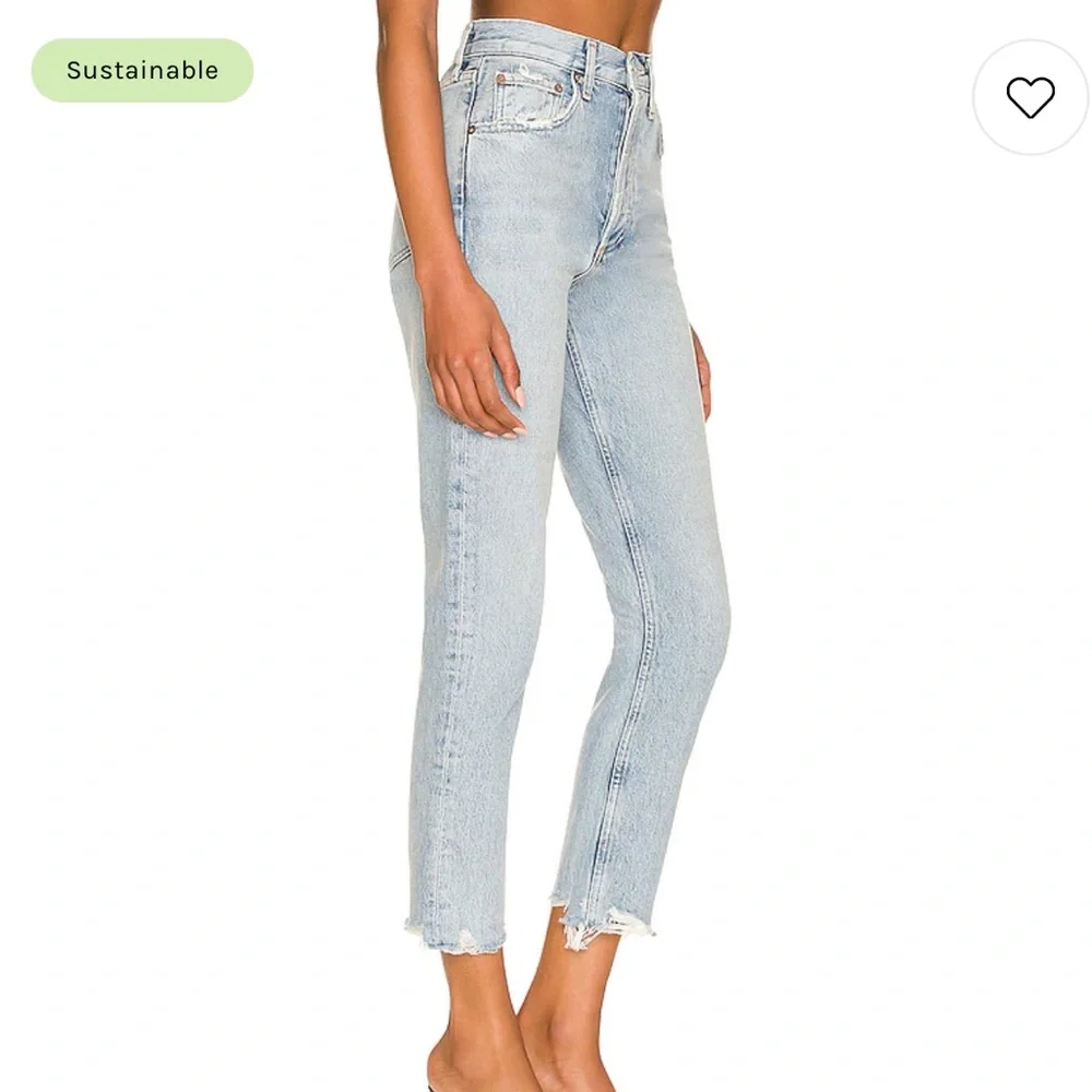 Agolde Riley High Rise Straight Crop in Zephyr - Picture 6 of 10